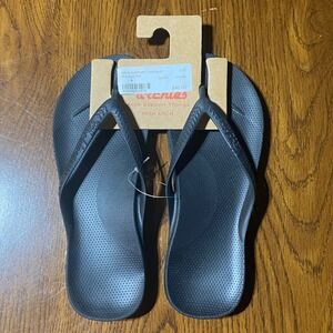 Archies Arch Support Sandals Flip Flops Black Mens US 4 Women's US 5 Beach NWT‎